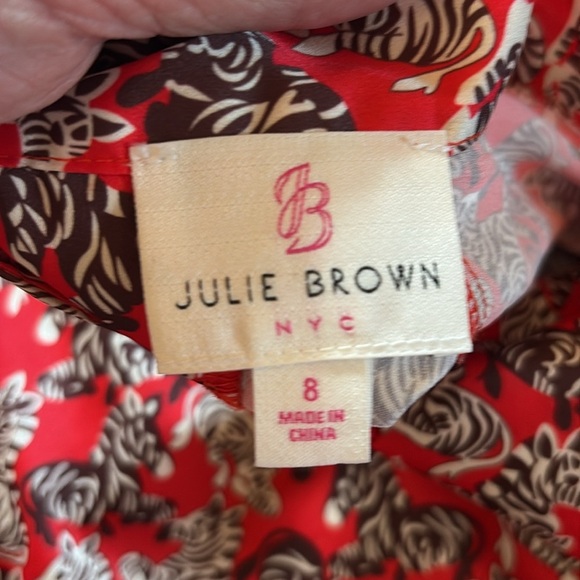 JB by Julie Brown Red Zebra 🦓 Print Blouse/ Size 8 - Picture 8 of 8